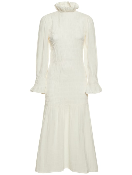 Maria de la Orden: Vestido midi fruncido - Blanco - women_0 | Luisa Via Roma
