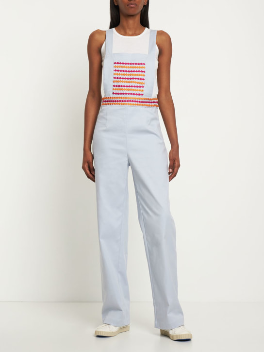 Maria de la Orden: Mono Mushroom de algodón - Azul Claro - women_1 | Luisa Via Roma