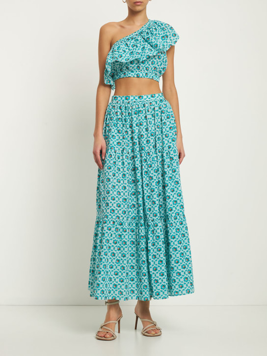 Maria de la Orden: Crop top en popeline imprimée Pampi - Multicolore - women_1 | Luisa Via Roma