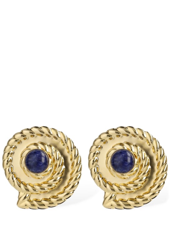 Destree: Sonia Shell clip-on earrings - Blue/Gold - women_0 | Luisa Via Roma
