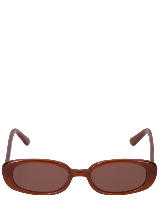 Velvet Canyon: Velvetines oval acetate sunglasses - Chocolate/Brown - men_0 | Luisa Via Roma