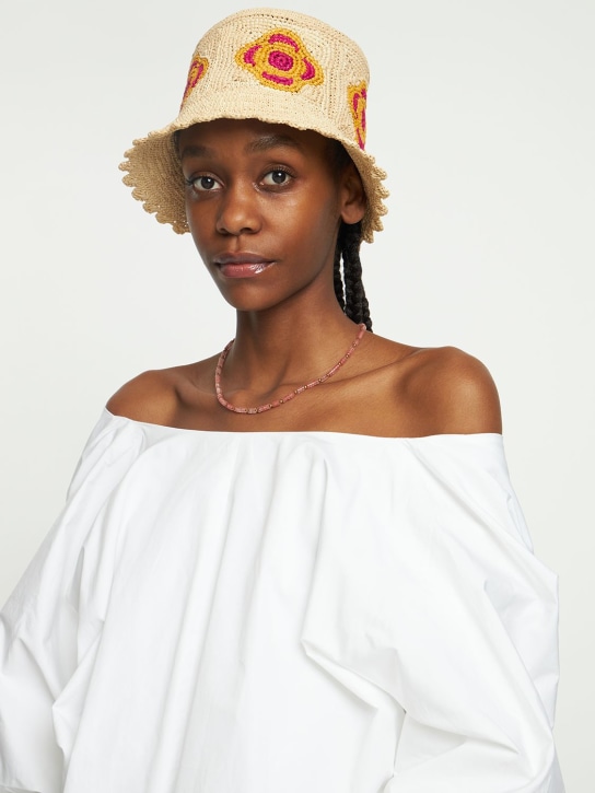 Destree: Bob embroidered bucket hat - Fuchsia - women_1 | Luisa Via Roma