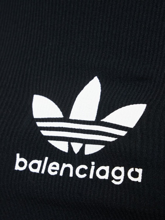 Balenciaga: Vestito adidas Athletic in maglia - Nero/Bianco - women_1 | Luisa Via Roma
