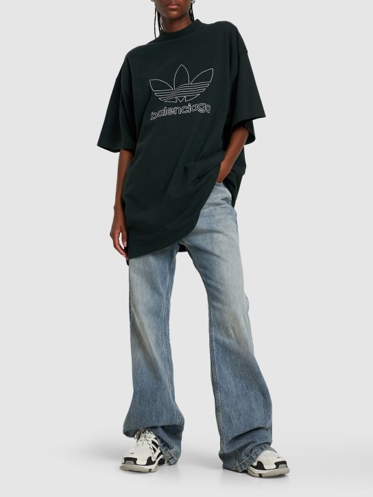 Balenciaga: Adidas大廓型棉质T恤 - Cypress Green - women_1 | Luisa Via Roma