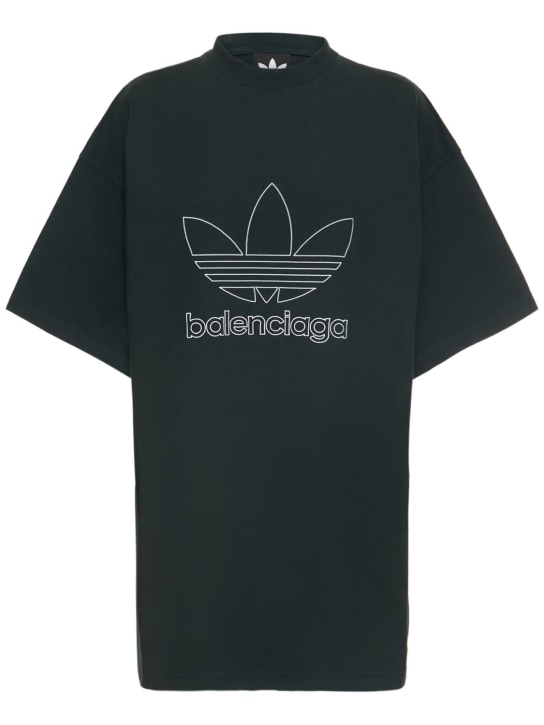Balenciaga: T-shirt oversize en coton Adidas - Cypress Green - women_0 | Luisa Via Roma