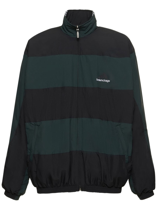 Balenciaga: Reversible padded nylon jacket - Cypress Green - men_0 | Luisa Via Roma