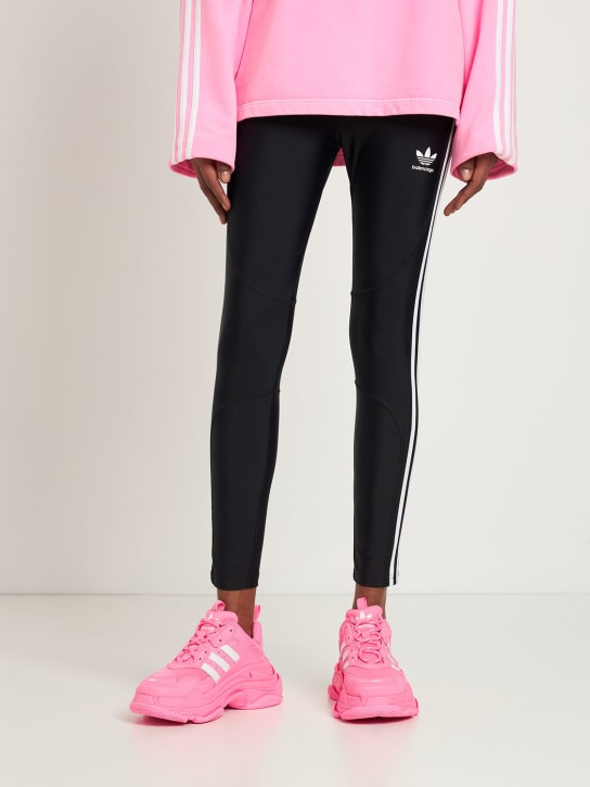 Balenciaga: 60mm Triple S faux leather sneakers - Neon Pink - women_1 | Luisa Via Roma