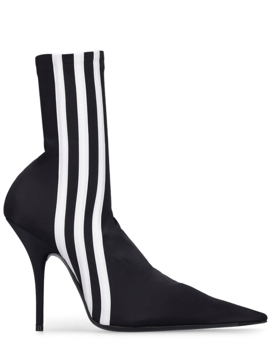 Balenciaga: 110mm Knife spandex ankle boots - Black/White - women_0 | Luisa Via Roma