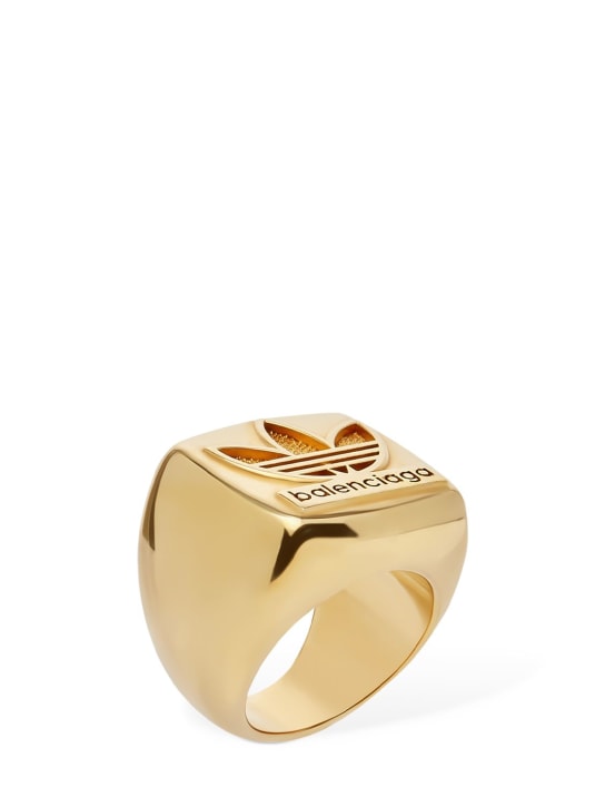 Balenciaga: Ring aus Sterlingsilber „adidas“ - Gold - women_0 | Luisa Via Roma