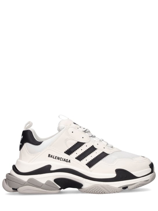 Balenciaga: Adidas Triple S运动鞋 - 白色/黑色 - men_0 | Luisa Via Roma