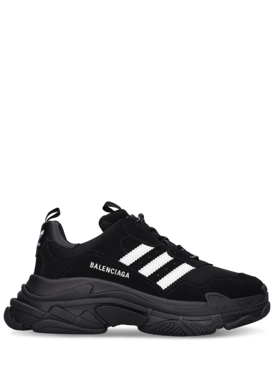 Balenciaga: Adidas Triple S运动鞋 - 黑色/白色 - men_0 | Luisa Via Roma