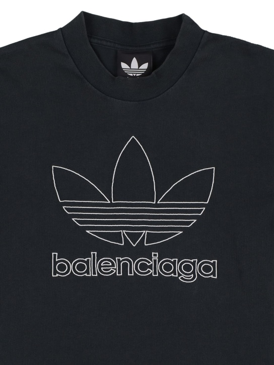 Balenciaga: T-Shirt aus Baumwolljersey - Grün - kids-boys_1 | Luisa Via Roma