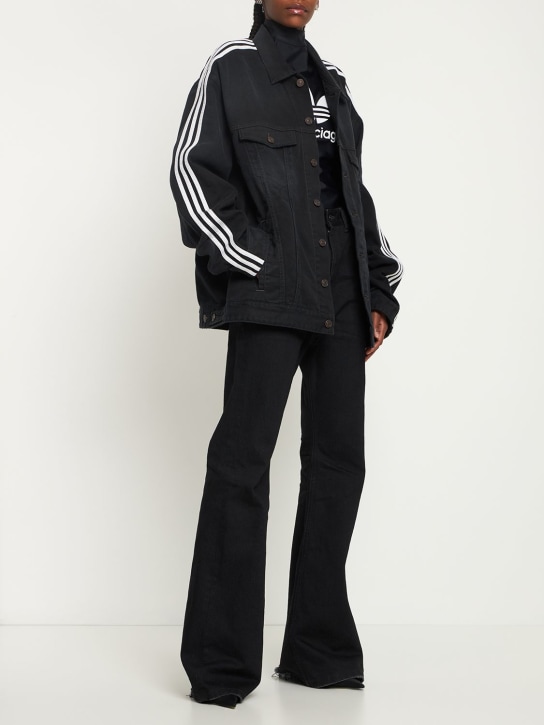 Balenciaga: Adidas cotton denim jacket - Siyah - women_1 | Luisa Via Roma
