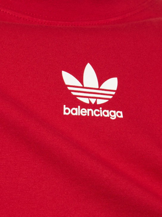Balenciaga: Adidas oversize cotton t-shirt - Red/White - men_1 | Luisa Via Roma