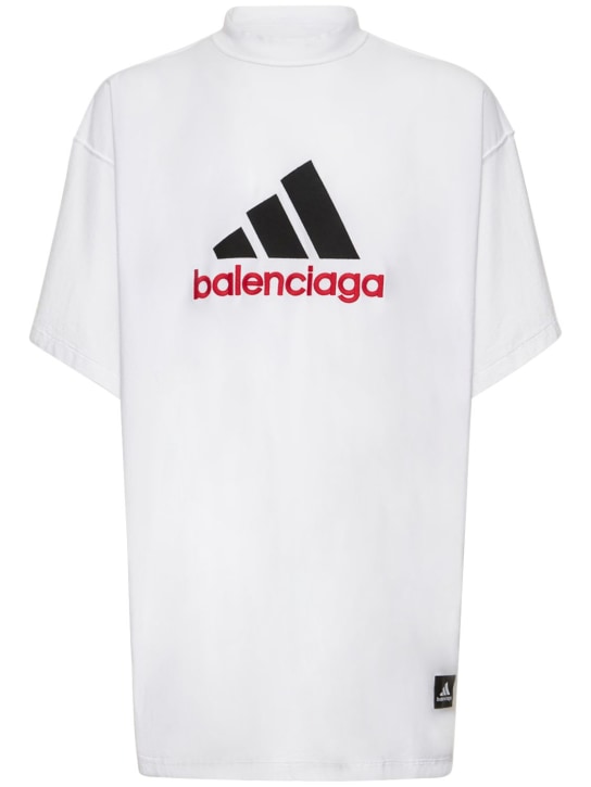 Balenciaga: Adidas oversize t-shirt - White/Black - men_0 | Luisa Via Roma
