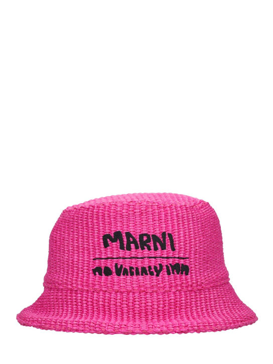 Marni: Canvas bucket hat - Fuchsie - women_0 | Luisa Via Roma
