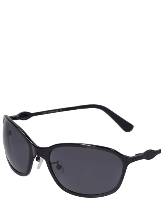 A BETTER FEELING: Paxis Steel Black round sunglasses - Black - men_1 | Luisa Via Roma