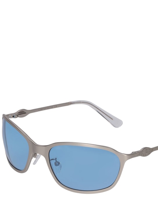 A BETTER FEELING: Paxis Cloud Blue round sunglasses - Silver/Blue - women_1 | Luisa Via Roma