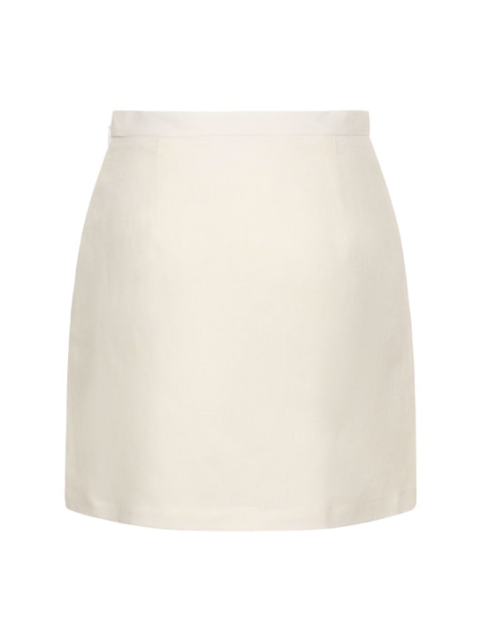 Marni: Embroidered linen blend mini skirt - White - women_4 | Luisa Via Roma