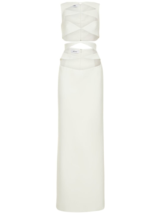 Mônot: LVR Exclusive crepe cutout long dress - White - women_0 | Luisa Via Roma