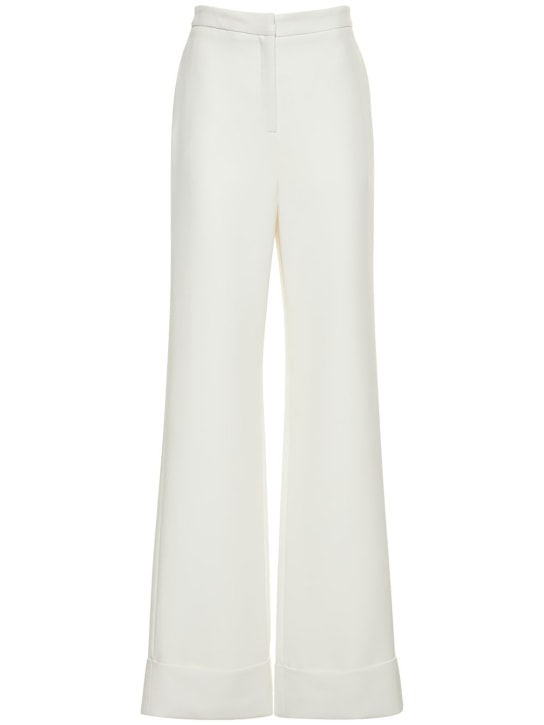 Cuffed crepe wide leg pants - Thumbnail 1