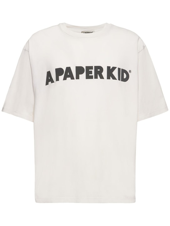 A Paper Kid: Unisex-T-Shirt - Beige/Weiß - men_0 | Luisa Via Roma