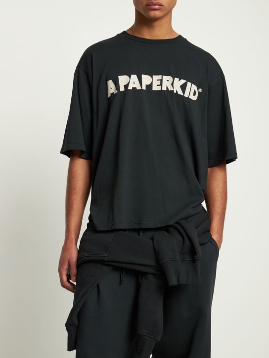 A Paper Kid: Camiseta de algodón - Negro - men_1 | Luisa Via Roma
