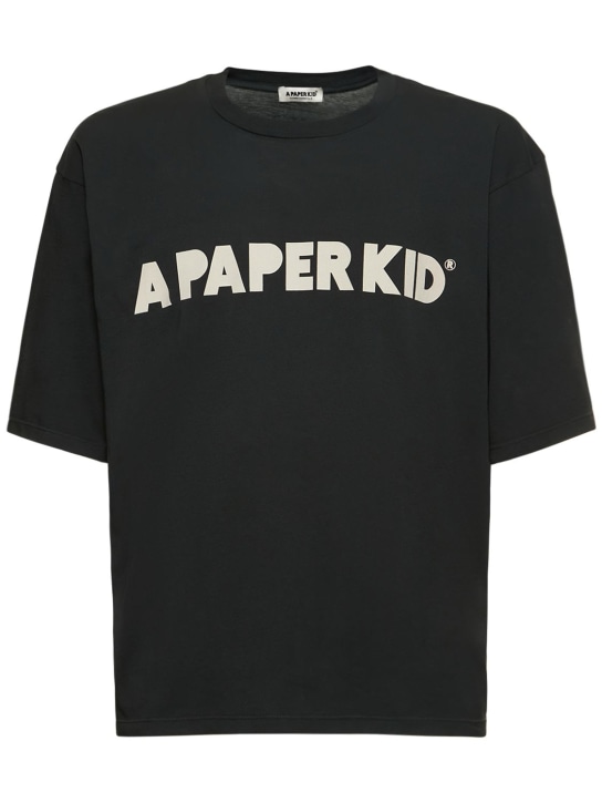 A Paper Kid: Camiseta de algodón - Negro - men_0 | Luisa Via Roma