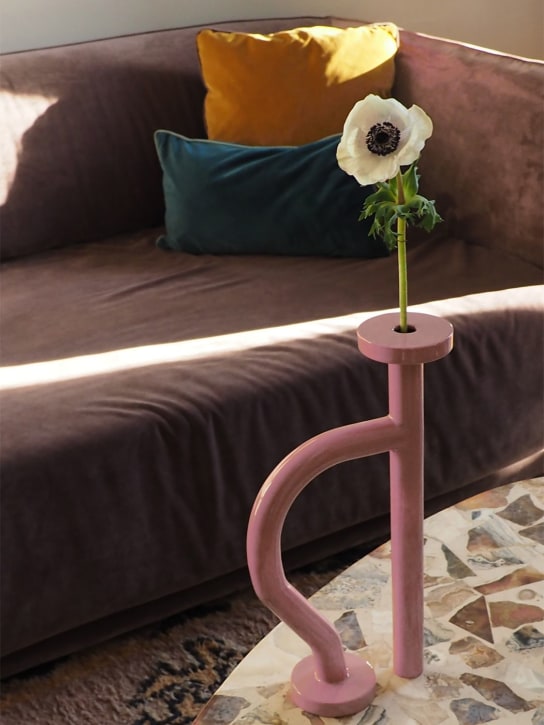 Tu Bi: Curvy handle tubular vase - Rosa - ecraft_1 | Luisa Via Roma