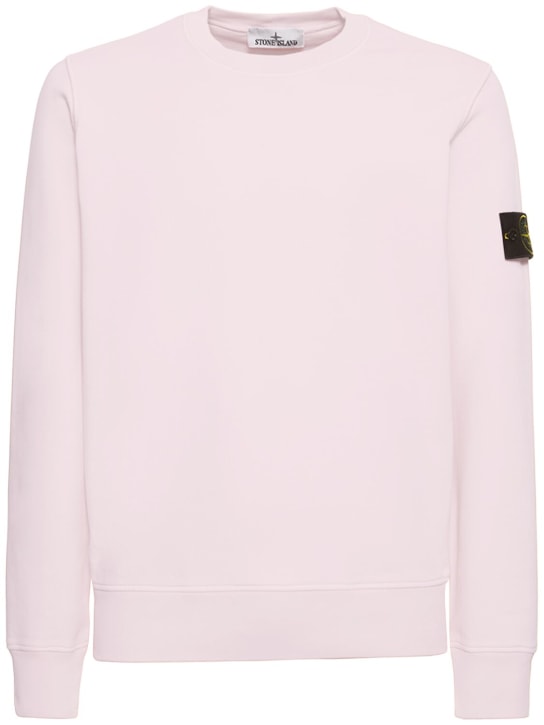 Stone Island: Brushed cotton sweatshirt - Pink - men_0 | Luisa Via Roma