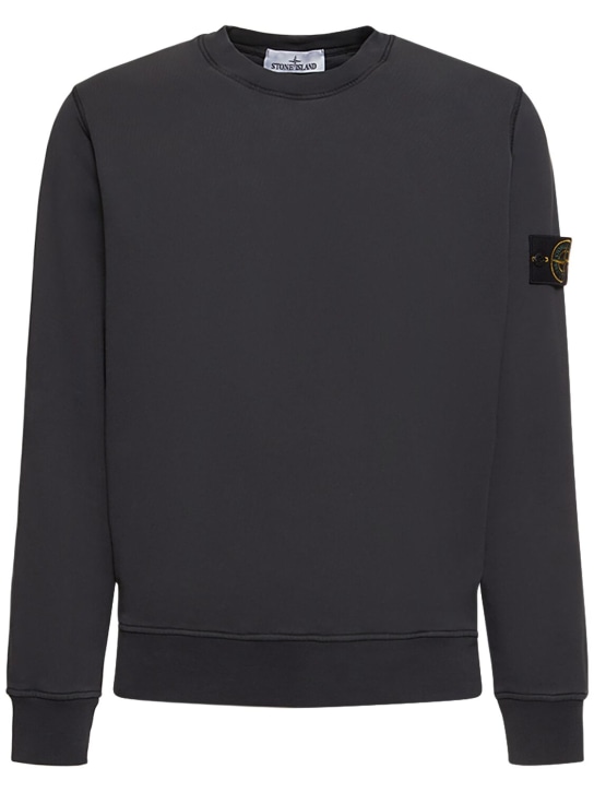 Stone Island: Brushed cotton sweatshirt - men_0 | Luisa Via Roma