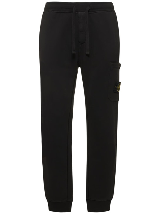 Stone Island: Brushed cotton sweatpants - men_0 | Luisa Via Roma