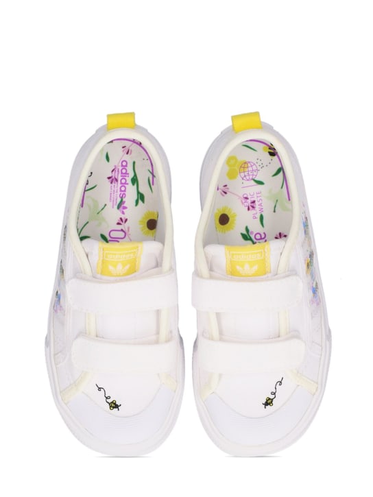 adidas Originals: Nizza印花粘扣运动鞋 - 白色 - kids-girls_1 | Luisa Via Roma