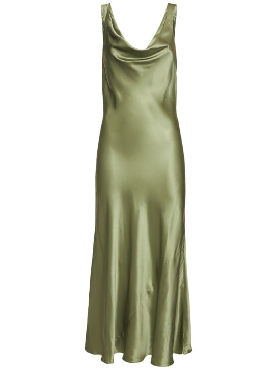Reformation: Bryn silk charmeuse midi dress - Green - women_0 | Luisa Via Roma