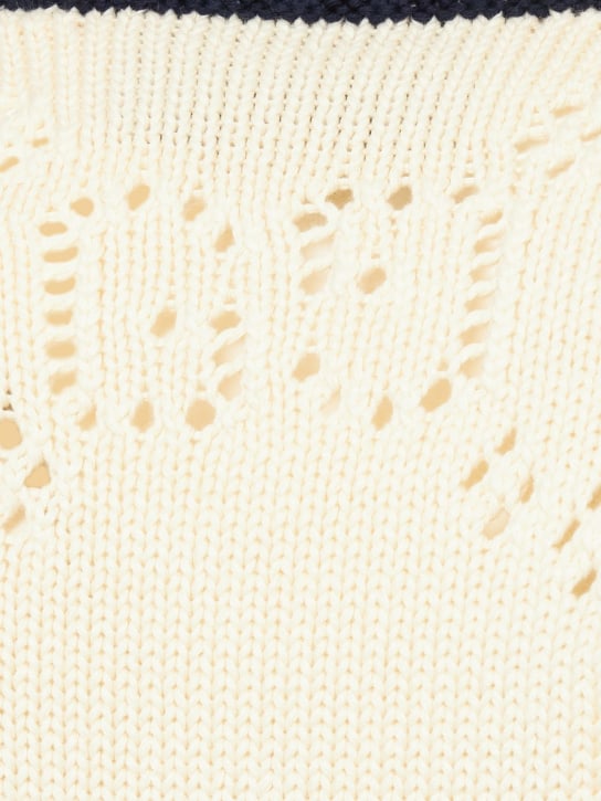 Gucci: Suéter de algodón perforado - Marfil - men_1 | Luisa Via Roma