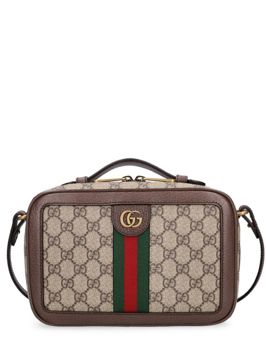 Gucci: Ophidia GG canvas messenger bag - Beige/Ebony - men_0 | Luisa Via Roma