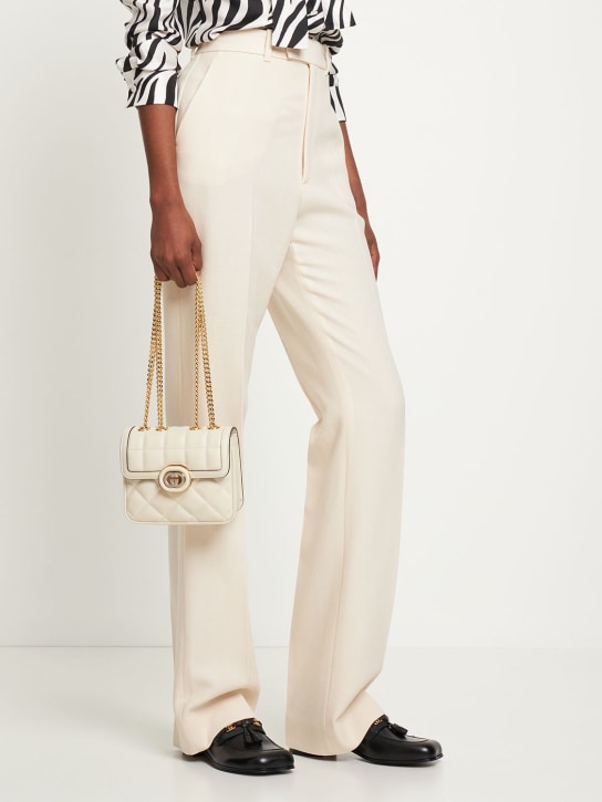 Gucci: Mini Gucci Deco leather shoulder bag - Mystic White - women_1 | Luisa Via Roma