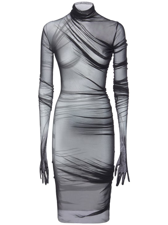 Ann Demeulemeester: Vestito midi Ellie in tulle - Nero - women_0 | Luisa Via Roma