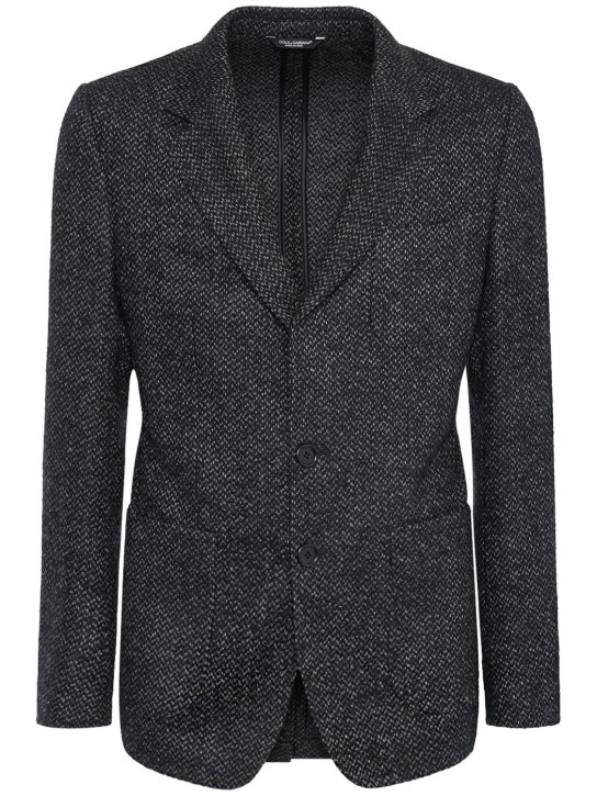 Dolce&Gabbana: Wool & alpaca jacket - Dark Grey - men_0 | Luisa Via Roma