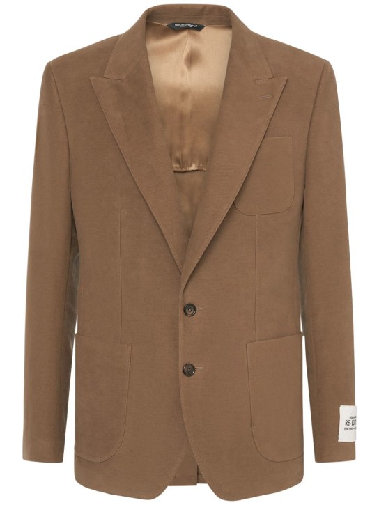 Dolce&Gabbana: Moleskin jacket - Brown - men_0 | Luisa Via Roma