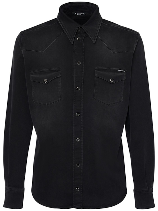 Washed denim shirt - Thumbnail 1