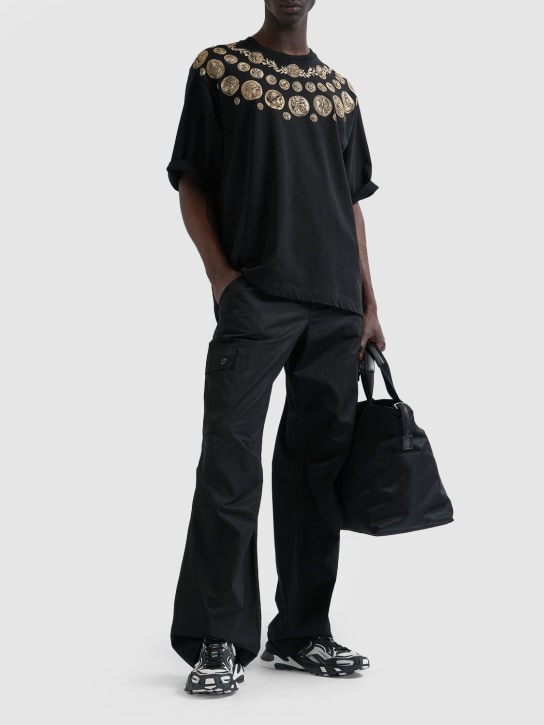 Dolce&Gabbana: Camiseta encerada estampada - Negro - men_1 | Luisa Via Roma