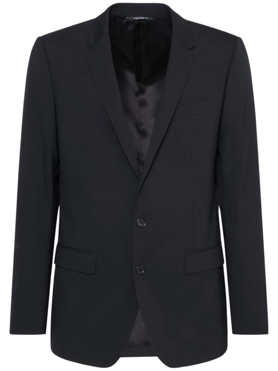 Dolce&Gabbana: Two-piece stretch wool suit - Black - men_3 | Luisa Via Roma