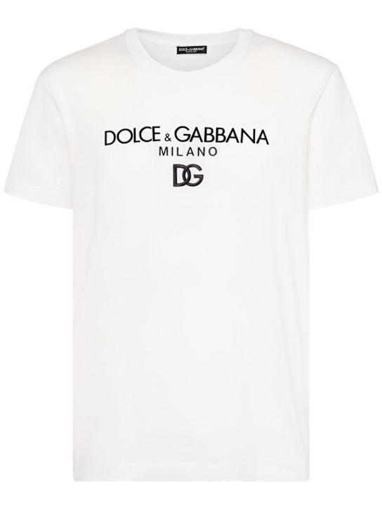 Dolce&Gabbana: Logo cotton t-shirt - men_0 | Luisa Via Roma