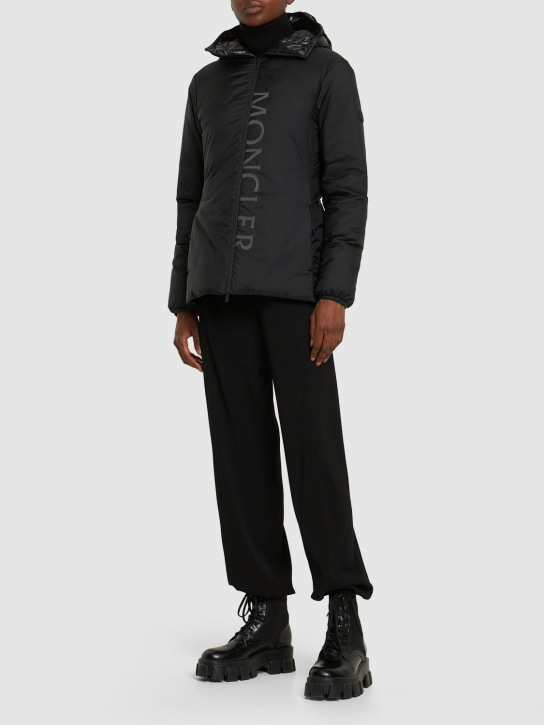 Moncler: Nylon down jacket - Black - women_1 | Luisa Via Roma