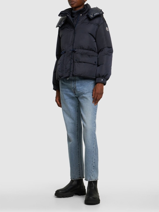 Moncler: Amou 나일론 다운 재킷 - 다크 블루 - women_1 | Luisa Via Roma
