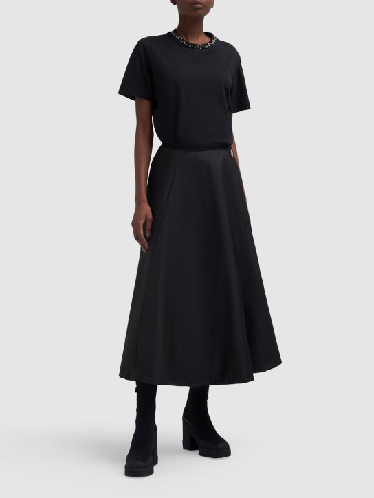 Moncler: Tech long skirt - Black - women_1 | Luisa Via Roma