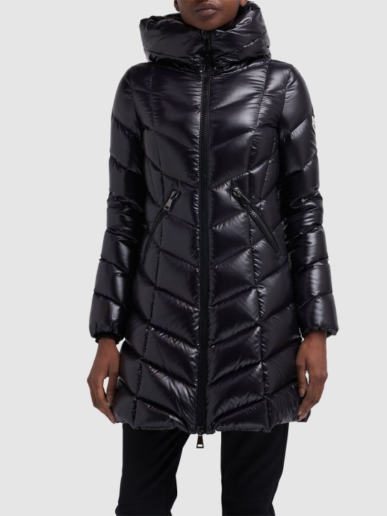 Moncler: Marus long nylon down jacket - Black - women_1 | Luisa Via Roma