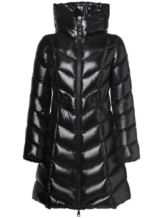 Moncler: Marus long nylon down jacket - Black - women_0 | Luisa Via Roma