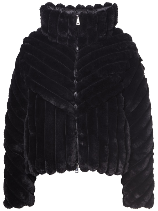 Moncler: Pedrix科技织物羽绒服 - 黑色 - women_0 | Luisa Via Roma